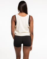 The Crop Tank - Butter - Lagree Luxe - Center Chest - Printed - Tone on Tone