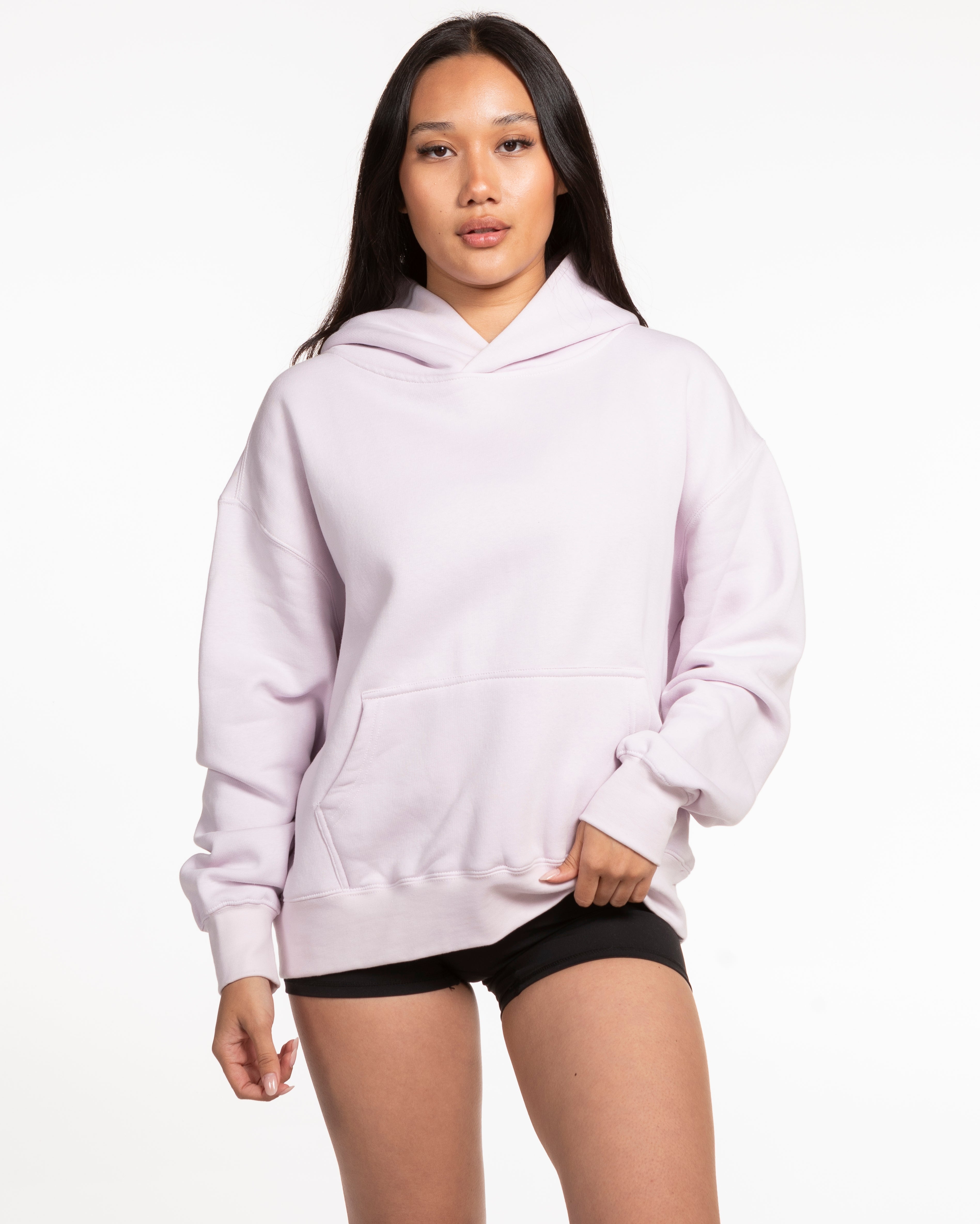 The Womens Hoodie - Orchid - Club Lagree - Left Chest Stacked & Back Center Stacked - Purple