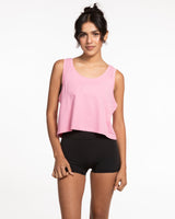 The Crop Tank - Bubblegum- Live Inspired - Center Chest - White