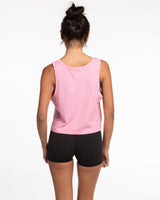 The Crop Tank - Bubblegum- Live Inspired - Center Chest - White