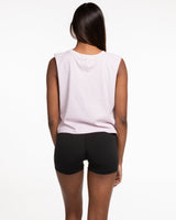 The Crop Muscle Tank - Orchid - Ignite Barre & Fitness - Center Chest Stacked - Printed - Black
