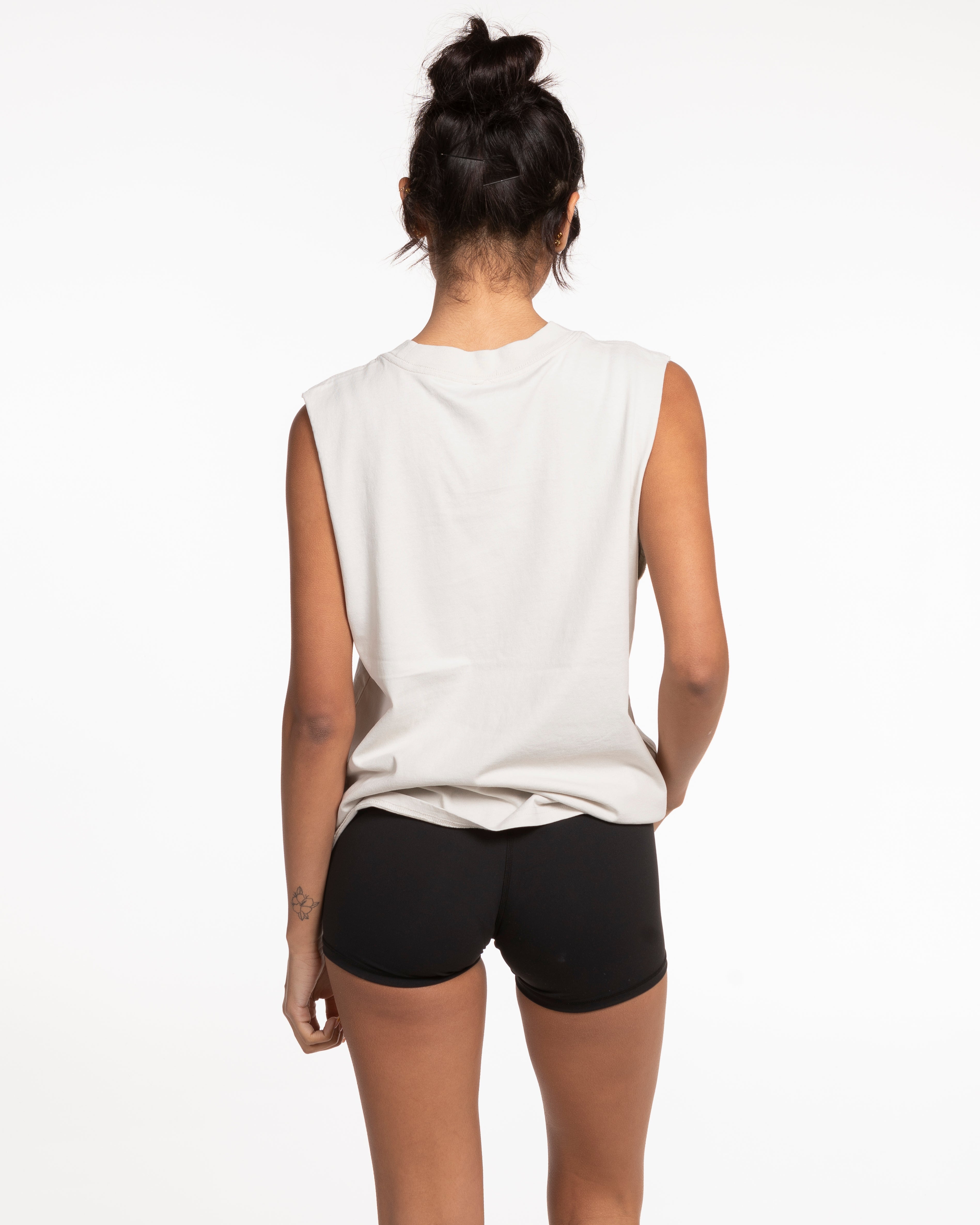 The Womens Heavyweight Tank - Washed Bone - Balanced Self - Left Chest & Center Back - Printed Full Color
