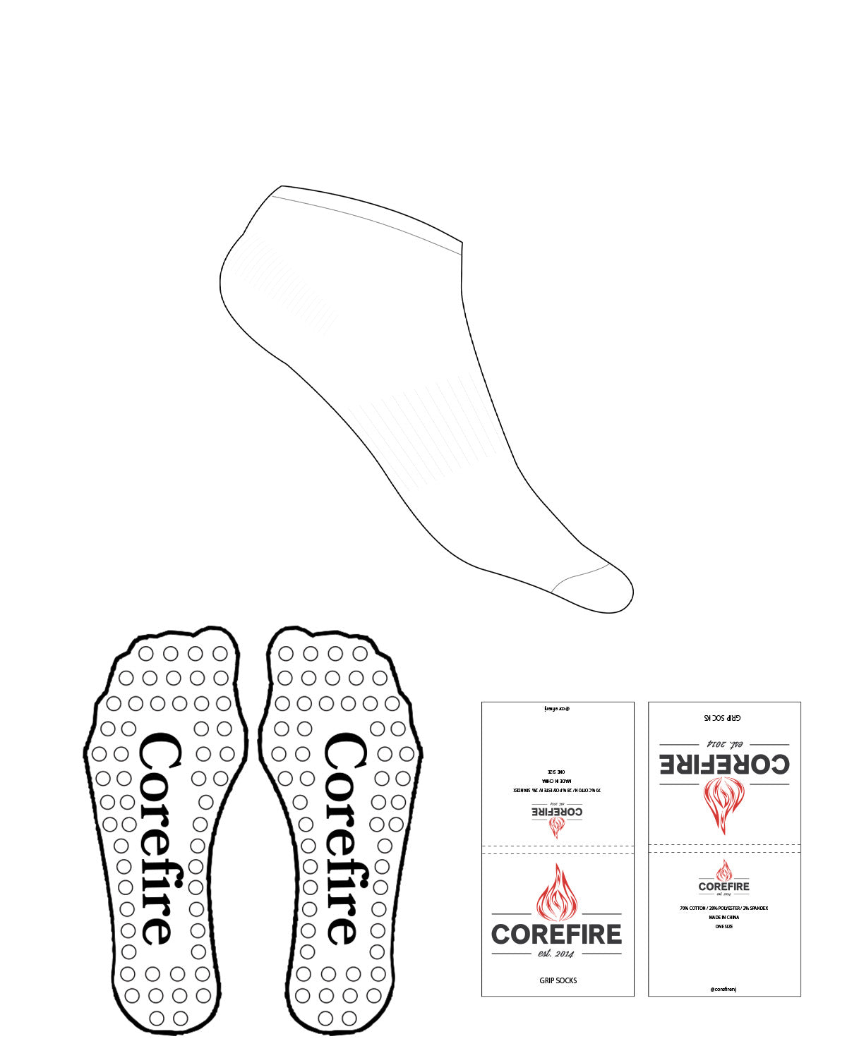 The Ankle Sock - White - Corefire - Circle Grip - White