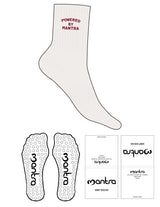 The 3/4 Crew Sock - Cloud Dancer - Mantra - Top Logo "MANTRA" - Embroidered - Berry - Circle Grip - Berry