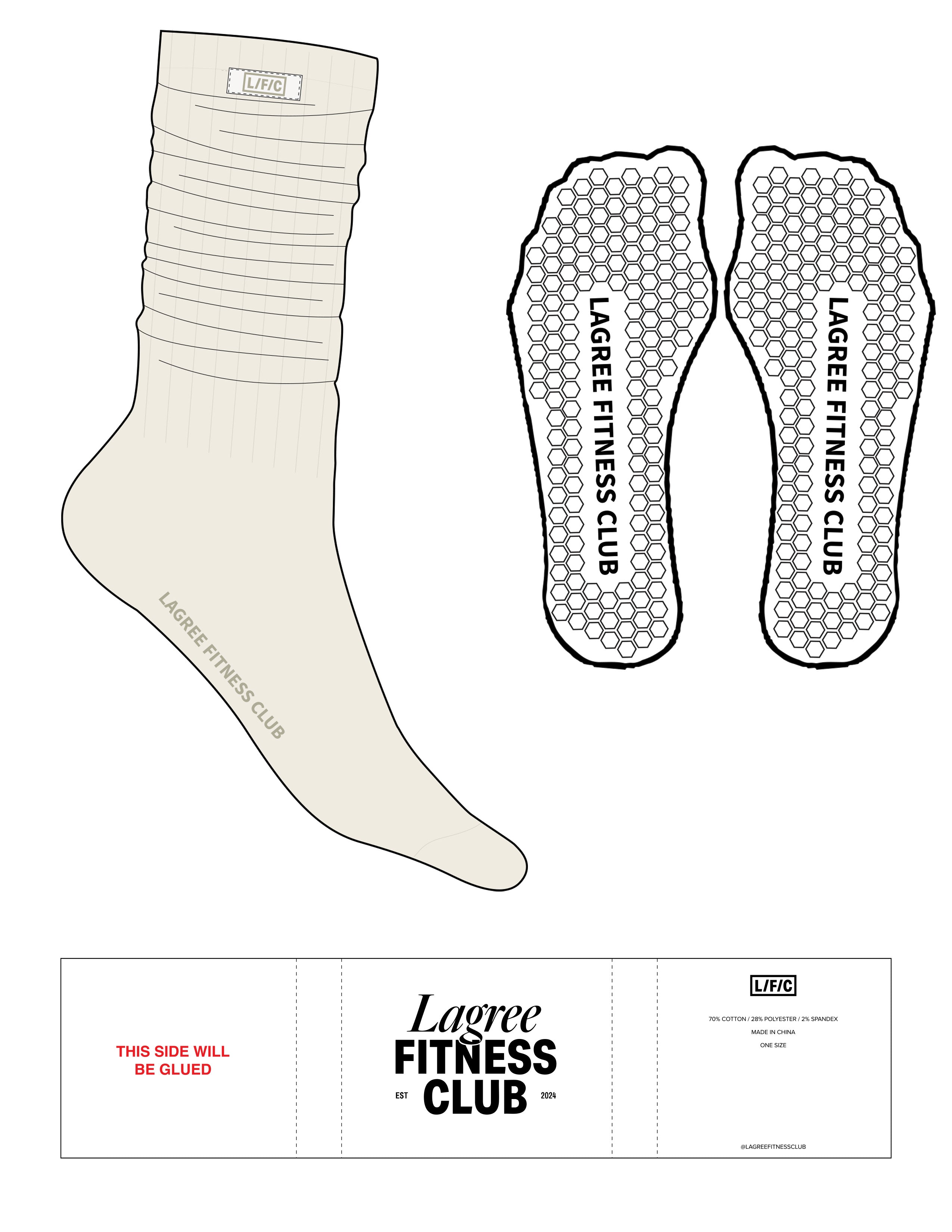 The Slouch Sock - Off White - LFC - Tag & Foot Logo - Moss Gray - Hexagon Grip - Transparent