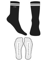 The Crew Sock - Black - The Studio MDR - 2 Stripes - Top Logo EMB - White - Circle Grip - White
