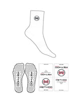 The 3/4 Crew Sock - White - TML - Top Round - M - Black - Triangle Shape Grip - Black