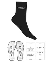 The 3/4 Crew Sock - Black - ETHEA - Top Logo - Embroidered - White - Circle Grip - White