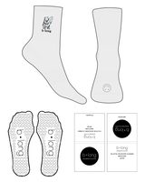 The 3/4 Crew Sock - Heather - B Long Pilates - Top Side & Back Logo - Embroidered - Full Color - Heart Shape Grip - Black