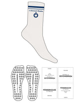 The Crew Sock - Cloud Dancer - Powerhouse Fitness - Tardis Stripes - Top Logo Stacked - Embroidered - Tardis - Power Grip - Tardis