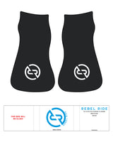 The Ankle Sock - Black - Rebel Ride - Toe Logo Icon - White