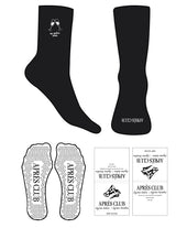 The Crew Sock - Black - Lagree Tahoe - Top & Toe Logos - Embroidered - White - Triangle Shape Grip - White