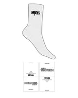 The Crew Sock - Heather - Heroes Fitness - Top Logo - Black