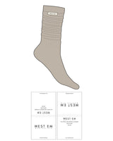 The Slouch Sock - Tan - West Em Medical Spa - Sewn Label Logo