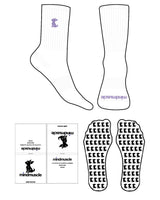 The Crew Sock - White - Mind Muscle - Puppy - Bougainvillea - EMB - Toe - Printed - Bougainvillea -  Custom Grip - Bougainvillea