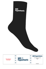 The Crew Sock - Black - MD Hyperbaric - Top Logo - Embroidered - White