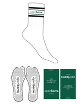 The Crew Sock - White - OPENBARRE - 4 Stripes Black - Top Logo - Green - Triangle Grip - Black