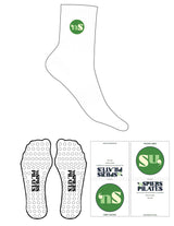The 3/4 Crew Sock - White - NSpiers - Top Logo - Embroidered - Full Color - Circle Grip - Green