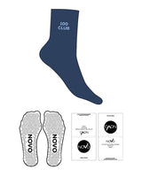 The 3/4 Crew Sock - Navy - Studio Novo - Top Logo - Embroidered - Light Blue - Triangle Shape Grip - Transparent