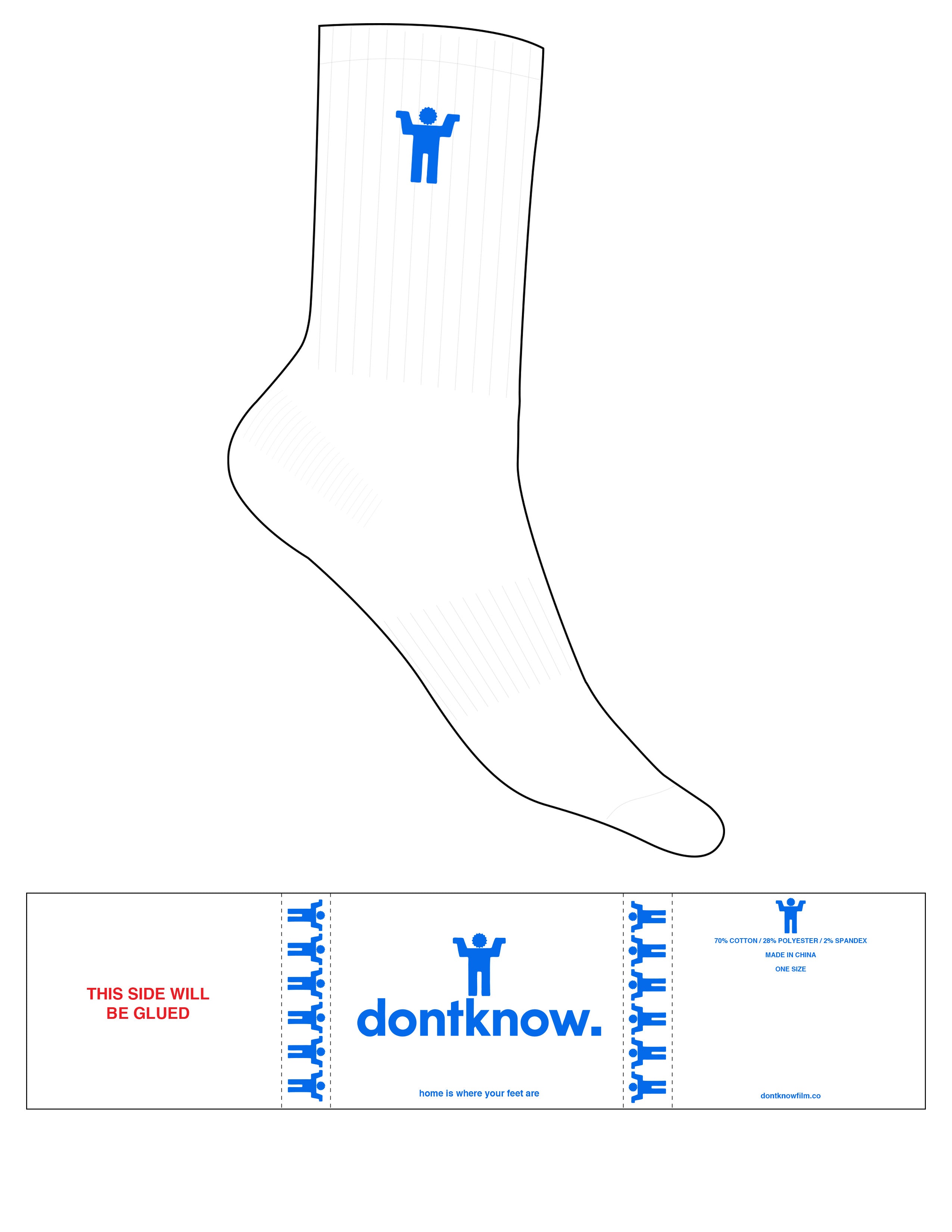 The Crew Sock - White - DontKnow. - Top Logo Icon - EMB - Blue