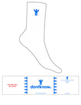 The Crew Sock - White - DontKnow. - Top Logo Icon - EMB - Blue