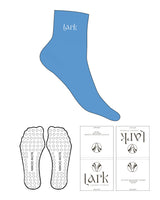 The 1/2 Crew Sock - All Aboard - Pure Movement LARK - Ankle Logo - Embroidered - White - Circle Grip - Transparent