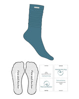 The Slouch Sock - Teal - Flow&Anchor - Top Center - Sew On Logos - Heart Shape Grip - Translucent