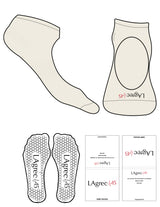 The Ballet Sock - Off White - Lagree Pulse 45 - Toe Logo - Printed - Full Color - Hexagon Grip - Black