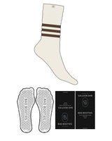 The Slouch Sock - Off White - Booties - 3 Stripe - Top Logo - Truffled - Hexagon Grip - Transparent