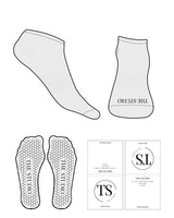 The Ankle Sock - Heather - The Studio Cape - Front Logo - Black - Hexagon Shape Grip - Transparent