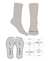 The Slouch Sock - Oat Milk - Lux Lagree - Toe Logo - Charcoal - Hexagon Grip - Charcoal