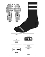 The Crew Sock - Black - Form Lagree - Center - 2 Lines - Bottom Center - Hexagon - Form - Grip - White