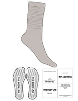 The Slouch Sock - Oat Milk - Body Lab - Sewn Label - Hexagon Grip - Transparent