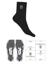 The 3/4 Crew Sock - Black - The Oak Method - Top Logo - Embroidered - Cream - Custom Grip - Black