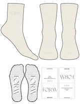 The 3/4 Crew Sock - Off White - Form Charleston - Top & Toe Logo - Tan - Heart Grip - Tan