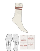 The Slouch Sock - Off White - Erabelle - Top Tag - Natural / Rosewater - 2 Stripes - Rosewater - Heart Grip - Rosewater