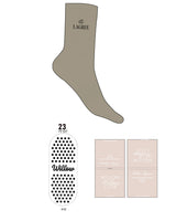 The Crew Sock - Oatmilk - Willow Gripwear - Top Logo Stacked - Embroidered - Black - Circle Grip - Transparent
