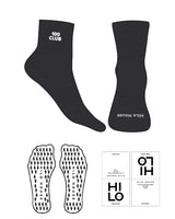 The 1/2 Crew Sock - Black - HiLo - Top & Toe Logo - Full Color - Lightning Bolt Grip - Neon Mint (00FFA3)