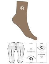 The 3/4 Crew Sock - Biscotti - Collective Movement - Top Logo - Embroidered - Cloud Dancer - Circle Grip - Transparent