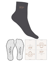 The 1/2 Crew Sock - Magnet - Renewed Pilates - Top Logo - EMB - Petal - Custom Grip - Transparent