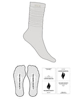 The Slouch Sock - Heather - The Burn Society - Sew on Label - Heart Shape Grip -  White