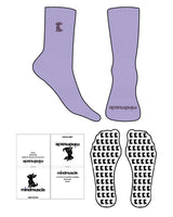 The Crew Sock - Lavender - Mind Muscle - Top Logo EMB - Toe Logo Printed - Maple Rogue - Custom Grip - Transparent