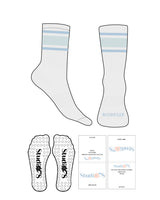 The Crew Sock - Heather - Studio 78 - Top 3 Lines - Bottom Text - Full Color - Circle Shape Grip - Transparent