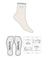 The 3/4 Crew Sock - Off White - Kinetic Pilates - Stripe - Ankle Logo - Embroidered - Cerulean - Circle Shape - Transparent