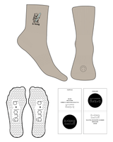The 3/4 Crew Sock - Tan - B Long Pilates - Top Side & Back Logo - Embroidered - Full Color - Heart Shape Grip - Black
