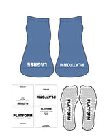 The Ankle Sock - Blue (M44) - Platform - Front Logos - White - Triangle Shape Grip - White