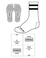The Crew Sock - White - Form Lagree - Center -2 Lines - Bottom Center - Hexagon - Form - Grip - Black