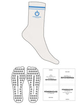 The Crew Sock - Cloud Dancer - Powerhouse Fitness - All Aboard Stripes - Top Logo Stacked - Embroidered - All Aboard - Power Grip - All Aboard