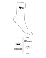 The Crew Sock - White - Heroes Fitness - Top Logo - Black