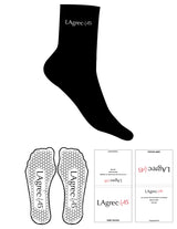 The 3/4 Crew Sock - Black - Lagree Pulse 45 - Top Logo - Embroidered - White - Hexagon Grip - White